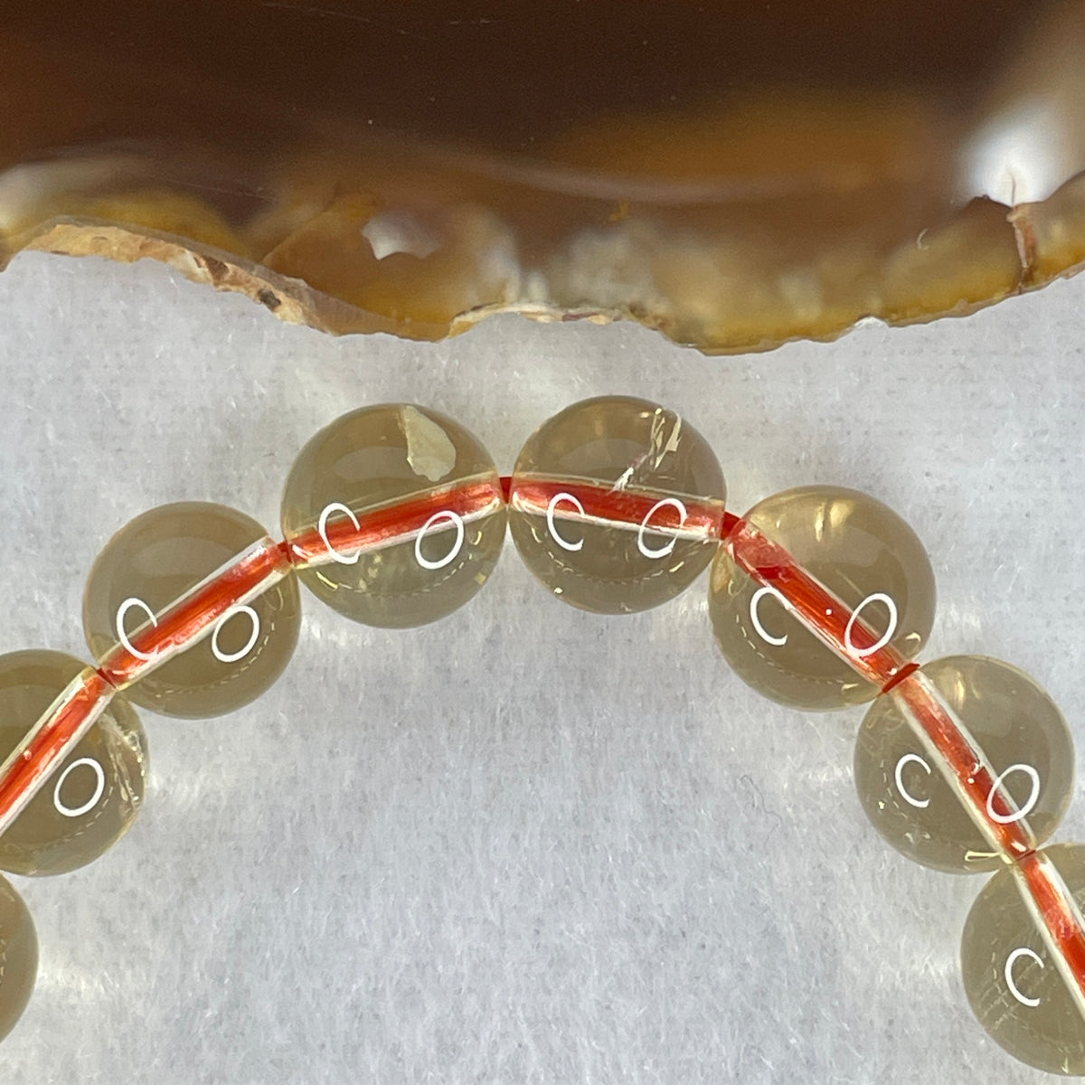 Certified Above Average Grade Natural Yellow Citrine Crystal Beads Bracelet | 9.8mm Golden Merchant's (25.13g | 15.5cm Wrist Sizing | 20 Beads)