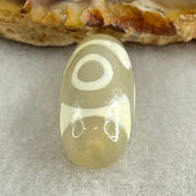 Natural Powerful Tibetan Old Oily Agate 3 Eyes Dzi Bead Heavenly Master (Tian Zhu) 三眼天诛 3.31g 20.1 by 10.6mm - Huangs Jadeite and Jewelry Pte Ltd