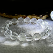 Natural Clear Quartz Beads with Inscription Bracelet 38.35g 17cm 11.9mm 17 Beads - Huangs Jadeite and Jewelry Pte Ltd
