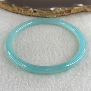 Natural Blue Chalcedony Agate Bangle | 61.2mm Inner Diameter (15.13g 5.6x6.0mm | Perfect Flawless Grade | Serenity, Eloquence & Calming Mind) - Huangs Jadeite and Jewelry Pte Ltd