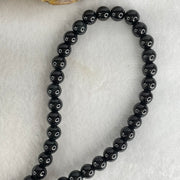 Type A Opaque Black Omphacite Jadeite Beads Necklace 45.34g 60cm 6.2mm 107 beads - Huangs Jadeite and Jewelry Pte Ltd