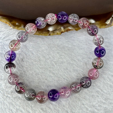 Natural Super 7 Crystal Bracelet 20.23g 8.8 mm 23 Beads - Huangs Jadeite and Jewelry Pte Ltd