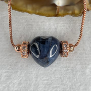 Good Grade Natural Blue Pietersite  Heart Shape Necklace 4.16g 42cm 11.2 by 12.0 by 7.8mm - Huangs Jadeite and Jewelry Pte Ltd