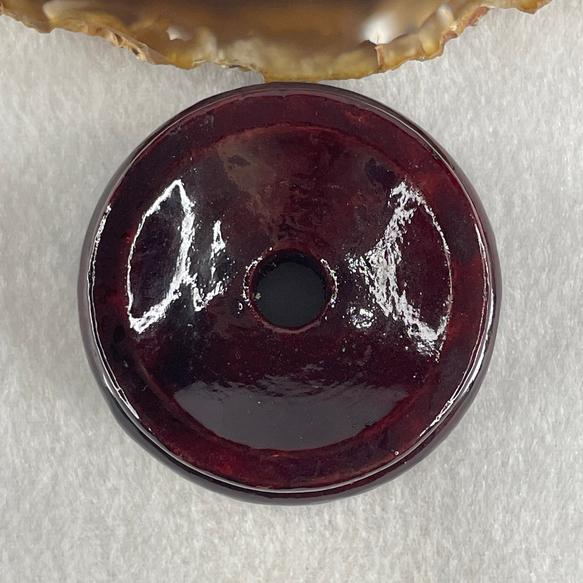 Natural Shungite Ball Display With Wooden Stand 775.36g 78.0 by 97.5mm - Huangs Jadeite and Jewelry Pte Ltd