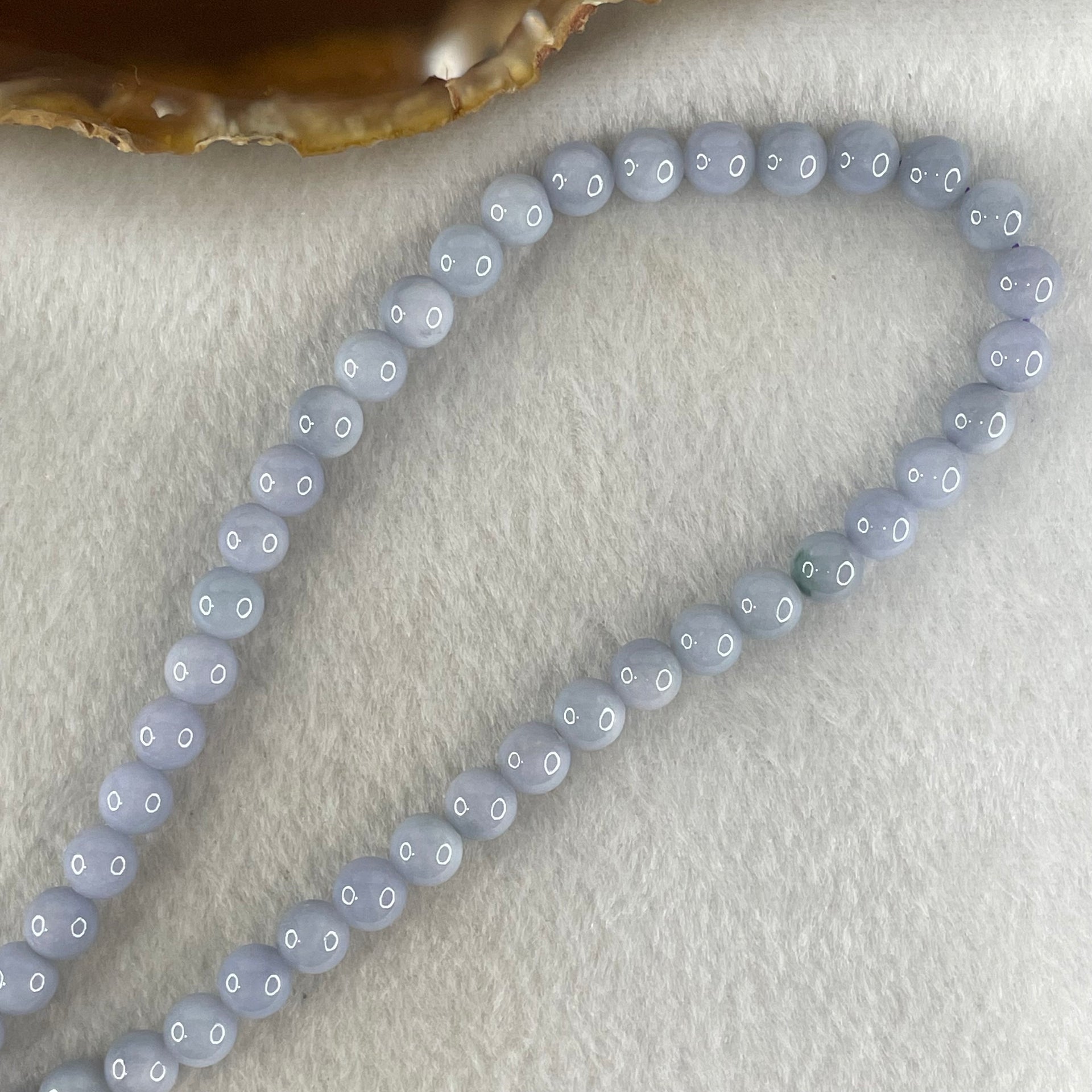 Type A Full Lavender Jadeite Beads Necklace 57.64g 66cm 7.0mm 98 Beads - Huangs Jadeite and Jewelry Pte Ltd
