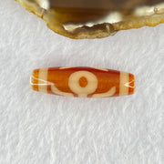 Natural Powerful Tibetan Old Oily Orange Red White Agate Patina Guiren Tairen Human Dzi Bead Totem Amulet Heavenly Master (Tian Zhu) 贵人天诛 7.62g 38.5 by 11.6mm - Huangs Jadeite and Jewelry Pte Ltd