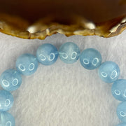 Natural Aquamarine Beads Bracelet 47.55g 19cm 12.8mm 17 Beads - Huangs Jadeite and Jewelry Pte Ltd