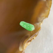 Type A Old Mine Full Green Jadeite Peapod Charm Stone For Setting 0.26g 10.6 by 4.8 by 2.2mm - Huangs Jadeite and Jewelry Pte Ltd