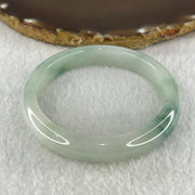 Natural Type A Jelly Faint Green with Blueish Green Piao Hua Flora Jadeite Bangle 44.39g Inner Diameter 55.2mm 11.2 by 8.3mm (Internal Lines) - Huangs Jadeite and Jewelry Pte Ltd