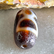 Natural Powerful Tibetan Old Oily Agate 2 Cai Shen Dzi Bead Heavenly Master (Tian Zhu) 2.85g 18.6 by 10.0mm - Huangs Jadeite and Jewelry Pte Ltd