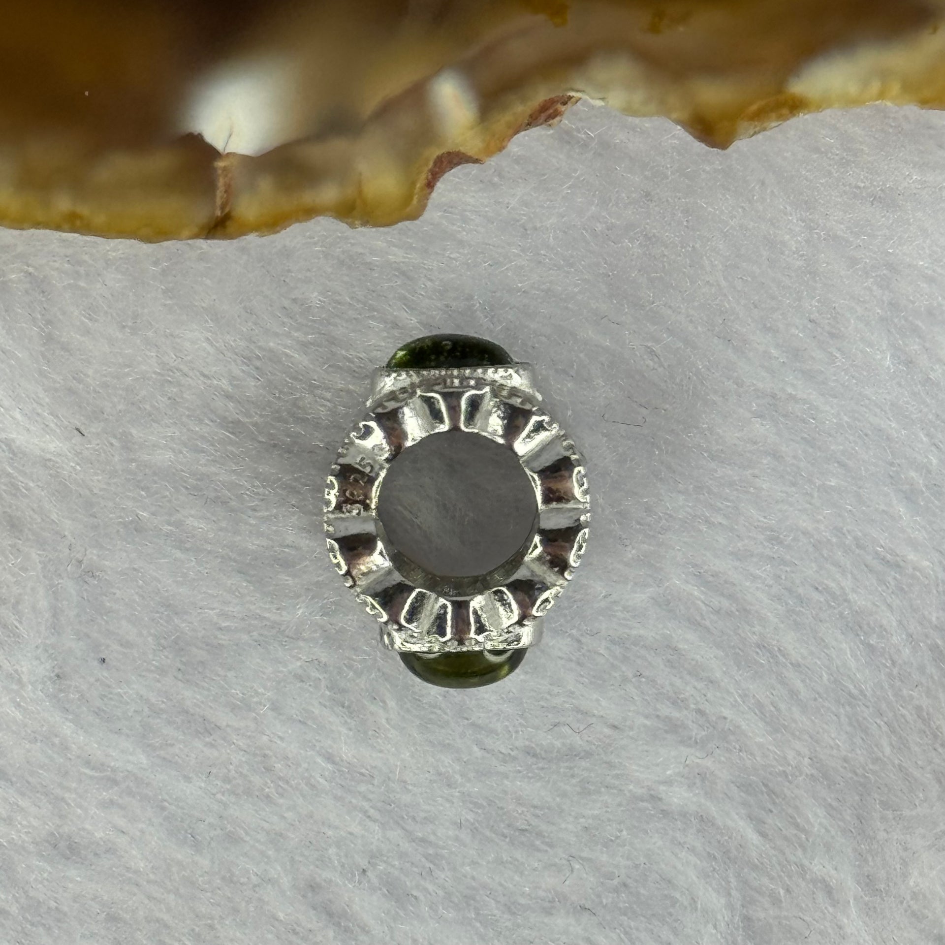 Natural Czech Republic Moldavite Meteorite Crystal in S925 Sliver Bracelet Charm 2.35g 15.1 by 11.5 by 9.3 / 6.0 by 3.5 by 2.0mm - Huangs Jadeite and Jewelry Pte Ltd