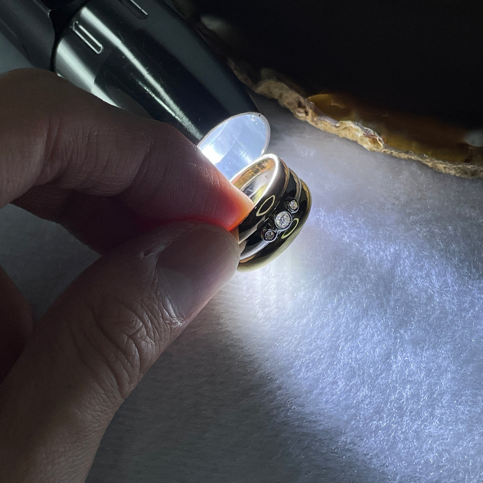 Natural Diamonds in 14K Rose and White Gold Ring Total Weight 6.53g US8 HK17.75 - Huangs Jadeite and Jewelry Pte Ltd
