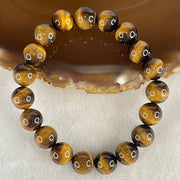 Natural Yellow Tiger's Eye Quartz Beads Bracelet 25.54g 15cm 10.0mm 19 Beads - Huangs Jadeite and Jewelry Pte Ltd