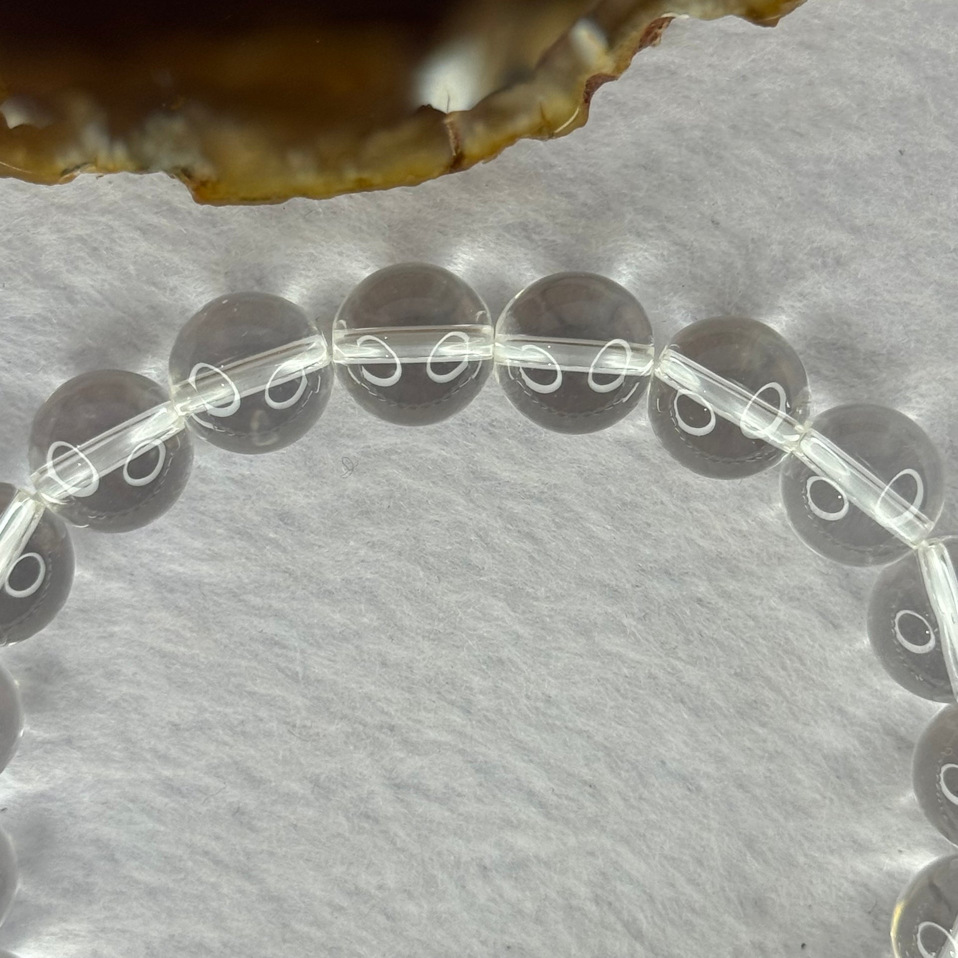 Natural Clear Quartz Bracelet 天然白水晶手链 30.79g 17cm 10.6mm 19 Beads - Huangs Jadeite and Jewelry Pte Ltd