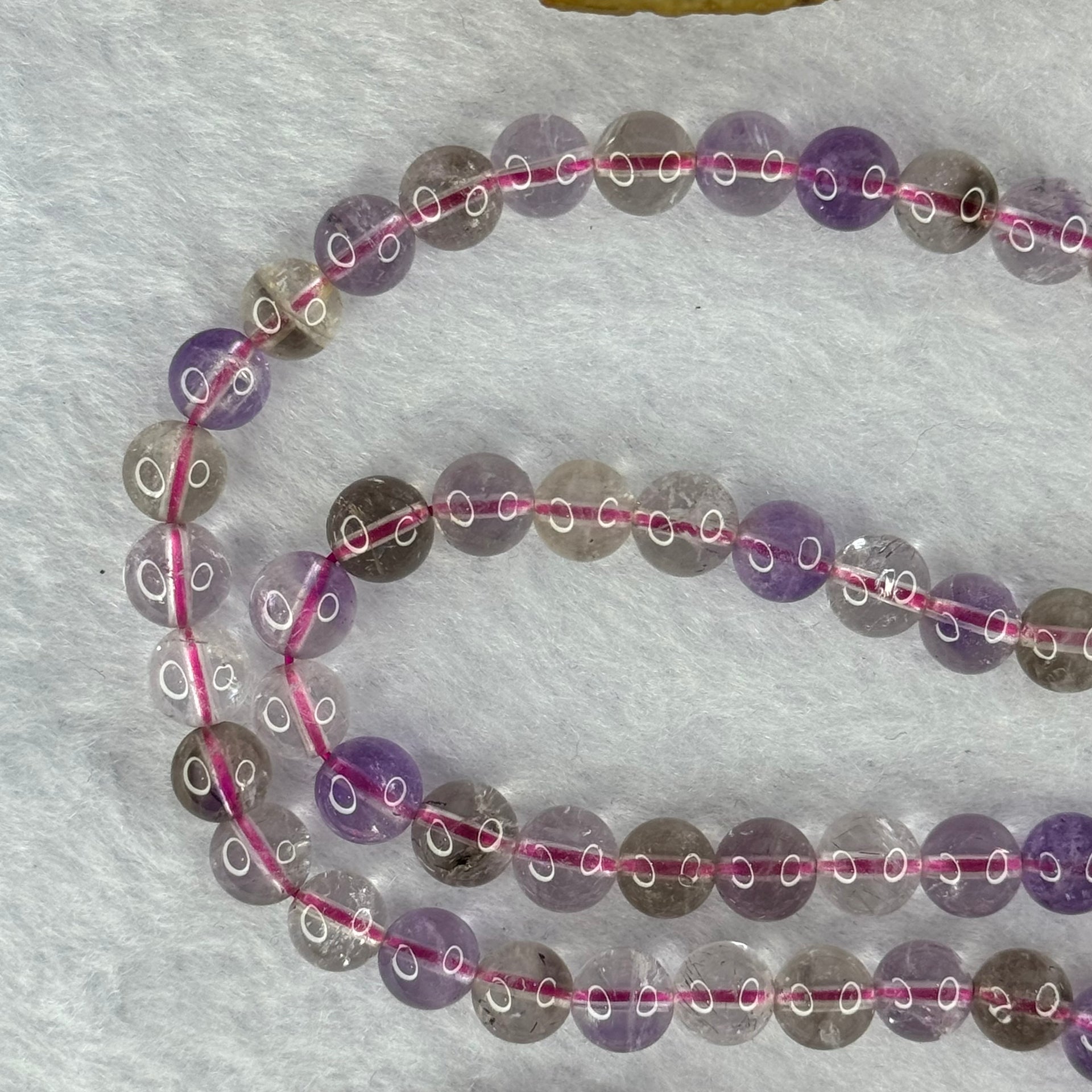 Average Grade Natural Super 7 Crystal Beads Necklace 天然超级七水晶珠项链 33.98g 56cm 6.9mm 85 Beads - Huangs Jadeite and Jewelry Pte Ltd