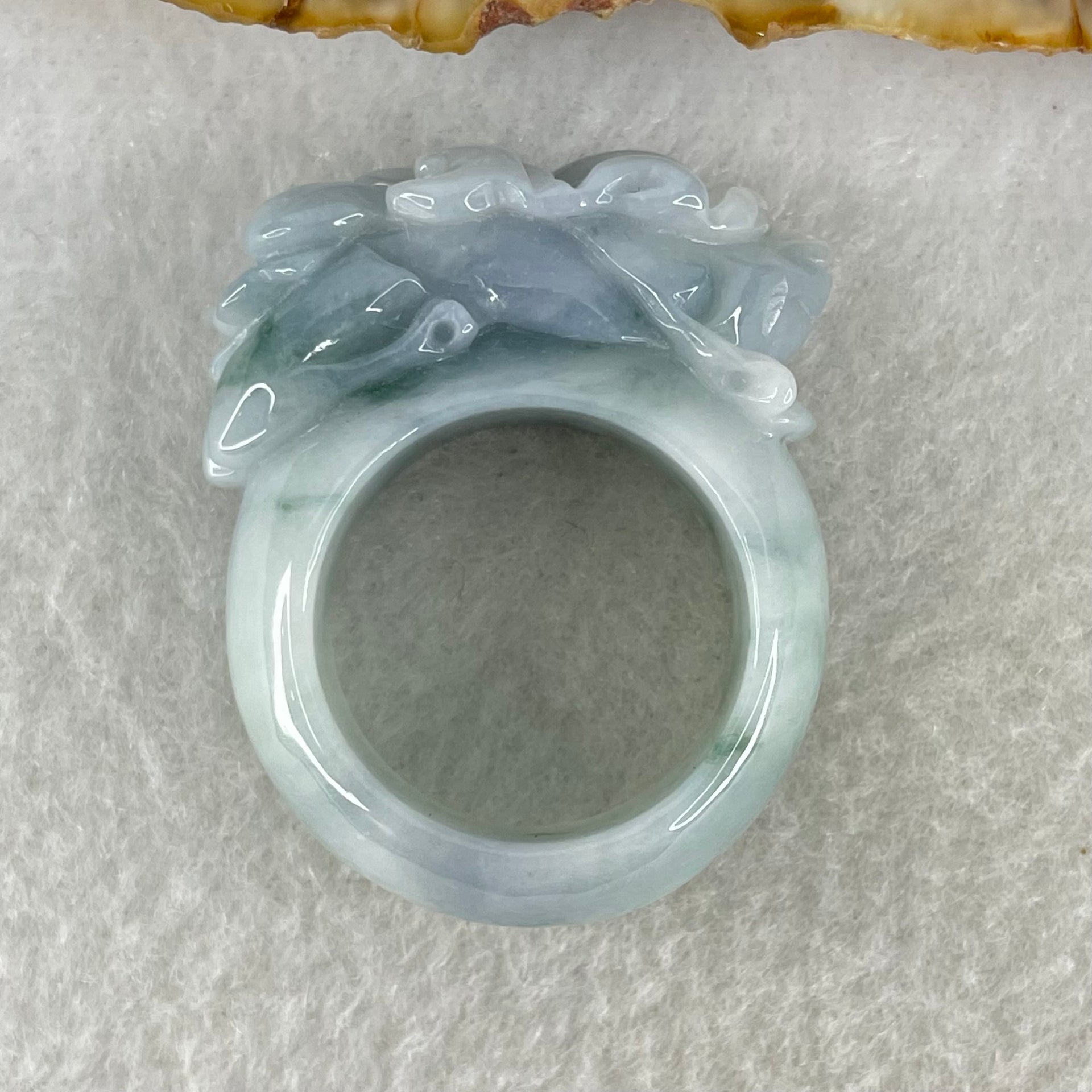 Type A Lavender with Blueish Green Patches Jadeite Pixiu Ring 17.40g 12.4 by 13.7mm US9.8 HK22 (Close to Perfect) - Huangs Jadeite and Jewelry Pte Ltd