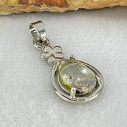 Good Grade Rare Natural Blue Dumortierite Rutilated Quartz in S925 Pendant 2.23g 12.3 by 6.9 by 3.5mm - Huangs Jadeite and Jewelry Pte Ltd