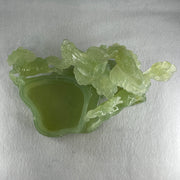 Natural Green Serpentine Double Horses with Twin Birds on Tree and Pond Display 1,254.1g L243.0 by B135.0 by H146.0mm - Huangs Jadeite and Jewelry Pte Ltd