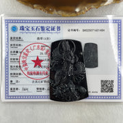 Type A Opaque to Partial Translucent Black Omphacite Jadeite Guan Yin on Dragon Pendant 29.57g 65.5 by 41.0 by 8.5mm - Huangs Jadeite and Jewelry Pte Ltd