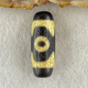 Natural Powerful Tibetan Old Oily Agate 3 Eyes Dzi Bead Heavenly Master (Tian Zhu) 三眼天诛 5.07g 28.8 by 10.8mm - Huangs Jadeite and Jewelry Pte Ltd