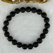 Natural Dark Matt Black Amber Beads Bracelet 天然大黑天翁琥珀手链 7.16g 15cm 8.3mm 22 Beads - Huangs Jadeite and Jewelry Pte Ltd