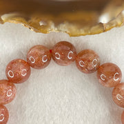 Average Grade Natural Red Sunstone Beads Bracelet 33.85g 16cm 11.2mm 18 Beads - Huangs Jadeite and Jewelry Pte Ltd