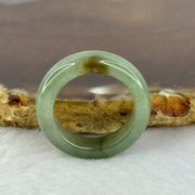 Type A Medium Green with Brown Patches Jadeite Ring 4.24g 6.2 by 3.8mm US7.25 HK16 - Huangs Jadeite and Jewelry Pte Ltd