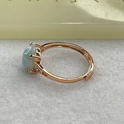 Natural Larimar in S925 Silver Rose Gold Color Ring (Adjustable Size) 2.22g 9.9 by 7.2 by 4.8mm - Huangs Jadeite and Jewelry Pte Ltd