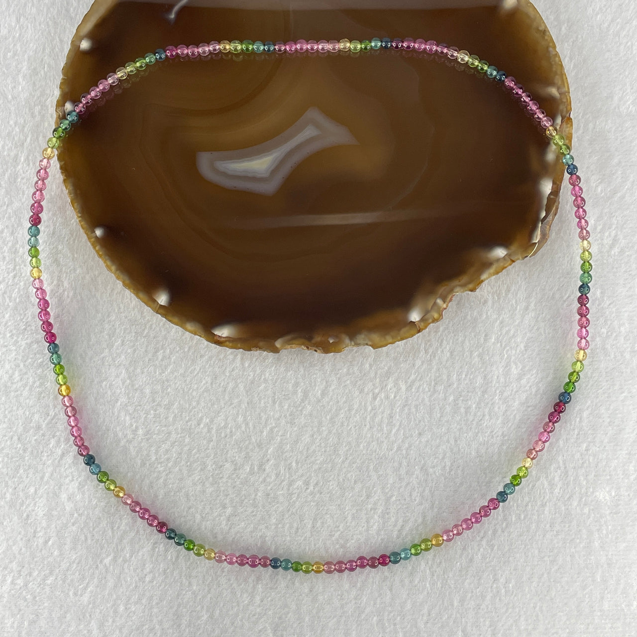 Very Good Grade Natural Transparent Rainbow Tourmaline Crystal Beads Necklace 11.45g 56cm 3.8mm 160 Beads