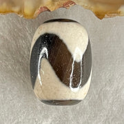 Natural Powerful Tibetan Old Oily Agate Tiger Tooth Daluo Dzi Bead Heavenly Master (Tian Zhu) 虎呀天诛 4.35g 17.6 by 12.6mm - Huangs Jadeite and Jewelry Pte Ltd