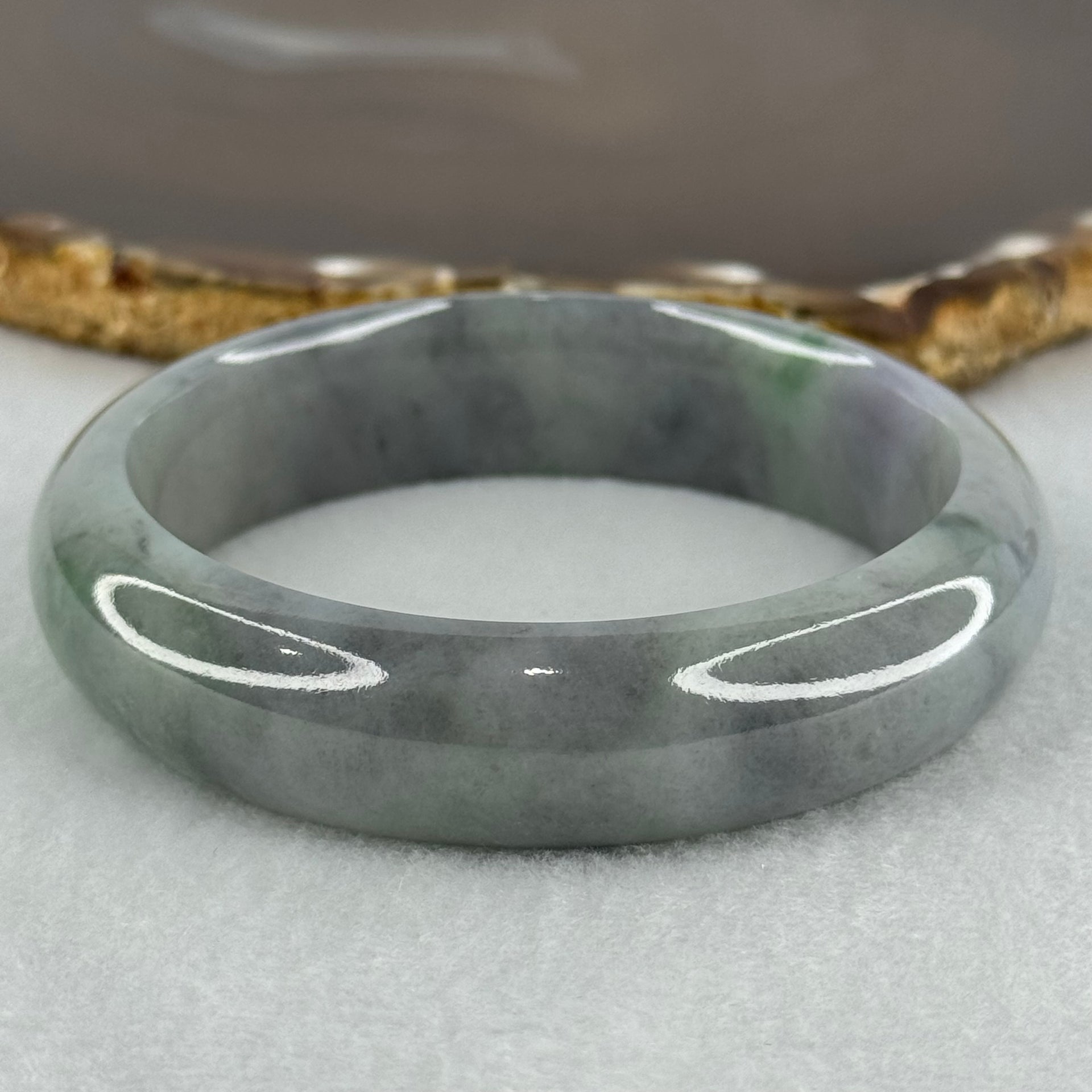 Type A Grey Wuji with Lavender and Green Jadeite Bangle Internal Diameter 56.2mm 61.48g 15.4 by 8.5mm (Slight Internal Lines) - Huangs Jadeite and Jewelry Pte Ltd
