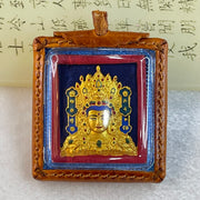 Authentic Thai Butterfly Buddha in Acrylic and Leather Pendent 31.82g 57.4 by 50.9 by 19.3mm - Huangs Jadeite and Jewelry Pte Ltd