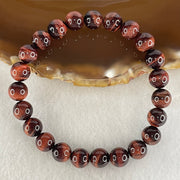 Natural Red Tiger's Eye Quartz Beads Bracelet 17.97g 15.5cm 8.2mm 23 Beads - Huangs Jadeite and Jewelry Pte Ltd