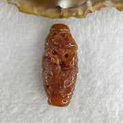 Certified Natural Type A Reddish Brown with Blueish Green Jadeite Dragon Charm 6.97g 30.4 by 13.2 by 10.8mm - Huangs Jadeite and Jewelry Pte Ltd