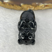 Type A Opaque Black Omphasite Jadeite Tiger Pendant A货墨翠老虎牌 18.54g 38.1 by 19.0 by 15.0 mm - Huangs Jadeite and Jewelry Pte Ltd