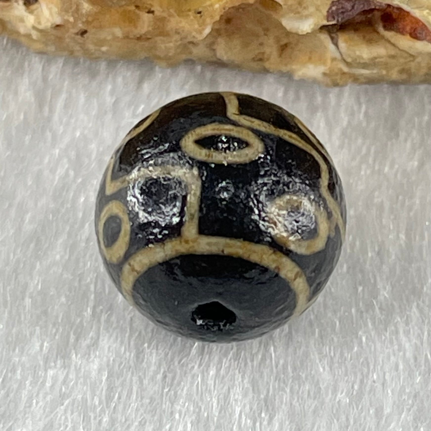 Natural Powerful Tibetan Old Oily Agate 9 Eyes Dzi Bead Heavenly Master (Tian Zhu) 九眼天诛 1.42g 10.0 by 10.3mm - Huangs Jadeite and Jewelry Pte Ltd