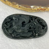Type A Partial Translucent Black Omphasite Jadeite Flying Dragon with Bat Pendent A货墨翠飞龙蝙蝠牌 29.24g 61.3 by 44.2 by 9.3 mm - Huangs Jadeite and Jewelry Pte Ltd