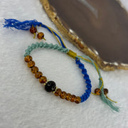 Natural Golden Medicine 6.1mm 10 Beads and Blood Red 9.3mm 1 Bead Amber String Bracelet 天然抚顺琥珀加黄金药琥珀手链 3.78g 15cm - Huangs Jadeite and Jewelry Pte Ltd