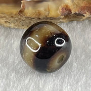 Natural Powerful Tibetan Old Oily Agate 1 Line Dzi Bead Heavenly Master (Tian Zhu) 1.81g 10.0 by 10.9mm - Huangs Jadeite and Jewelry Pte Ltd