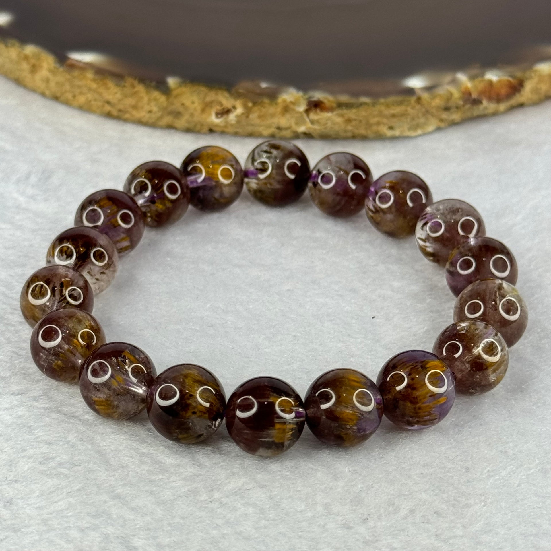Very Good Grade Natural Auralite 23 Bracelet 天然激光23手链 34.21g 17cm 11.5mm 18 Beads - Huangs Jadeite and Jewelry Pte Ltd
