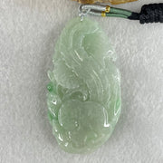 Type A Light Green Lavender with Green Piao Hua Jadeite Double Side Phoenix Pendant 66.18g 72.8 by 39.2 by 13.8mm - Huangs Jadeite and Jewelry Pte Ltd