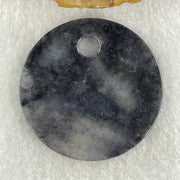 Type A Semi Icy Wuji Black Grey Wu Shi Pai Pendant Charm 15.92g 41.6 by 3.6mm - Huangs Jadeite and Jewelry Pte Ltd