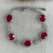 Certified Man Made Ruby Bracelet with Cubic Zirconia9.50g 10.0 by 8.0 by 3.0mm - Huangs Jadeite and Jewelry Pte Ltd
