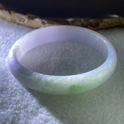 Type A Natural Jelly Lavender Light Green Jadeite Oval Bangle 31.54g Inner Diameter 53.6mm 12.0 by 5.9mm (Internal Lines) - Huangs Jadeite and Jewelry Pte Ltd