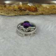 Natural Meteorite Spinning Purple with Yellow Color Butterfly Charm in S925 Silver 1.74g 13.1 by 6.0mm - Huangs Jadeite and Jewelry Pte Ltd