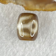 Natural Powerful Tibetan Old Oily Dark Brown with White Agate Patina Guiren Tairen Human Dzi Bead Totem Amulet Heavenly Master (Tian Zhu) 贵人天诛 2.70g 13.5 by 10.9mm - Huangs Jadeite and Jewelry Pte Ltd