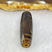 Natural Powerful Tibetan Old Oily Agate 3 Eyes Dzi Bead Heavenly Master (Tian Zhu) 三眼天诛 8.27g 38.3 by 11.8mm - Huangs Jadeite and Jewelry Pte Ltd