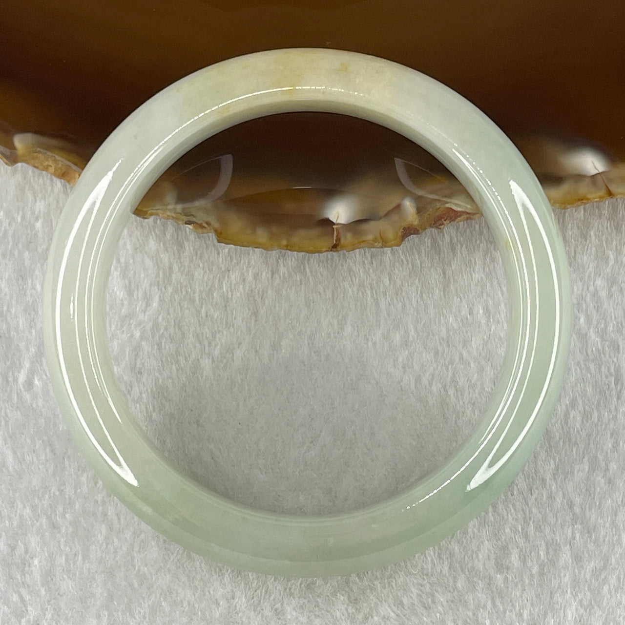 Natural Type A Faint Green Faint Lavender with Yellow and Blueish Green Patches Jadeite Bangle 46.28g Inner Diameter 50.6mm 12.2 by 8.2mm (Close to Perfect) - Huangs Jadeite and Jewelry Pte Ltd