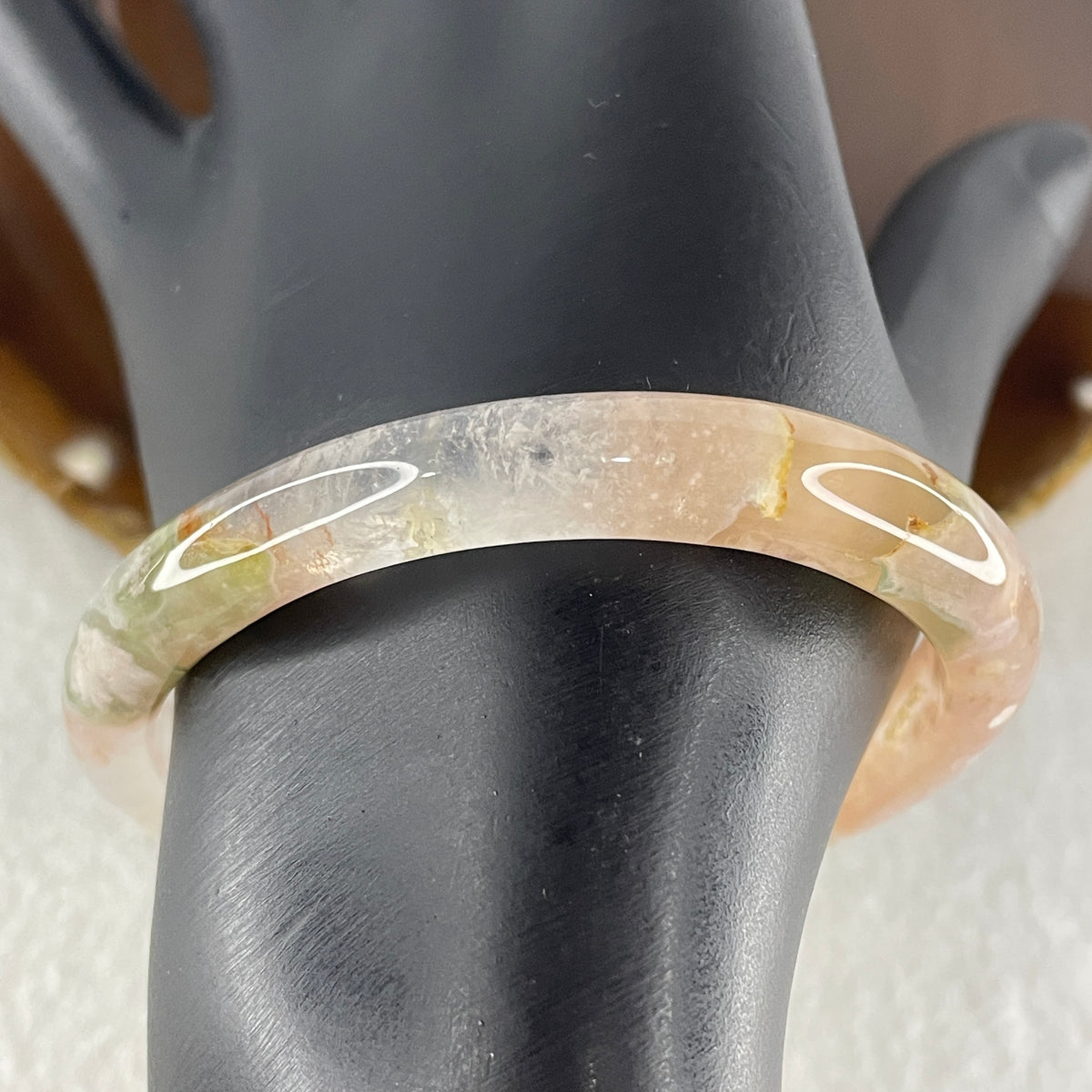 Natural Pink Flower Agate Oval Bangle Set | (68.69g | 55.6mm ID | 9.0 x 6.9mm | Blooming Self-Love & Emotional Renewal Anchor, Feng Shui Harmony & Sovereign Guifei Stacking Bangle Set) - Huangs Jadeite and Jewelry Pte Ltd