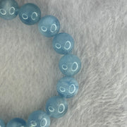 Natural Aquamarine Beads Bracelet 47.55g 19cm 12.8mm 17 Beads - Huangs Jadeite and Jewelry Pte Ltd